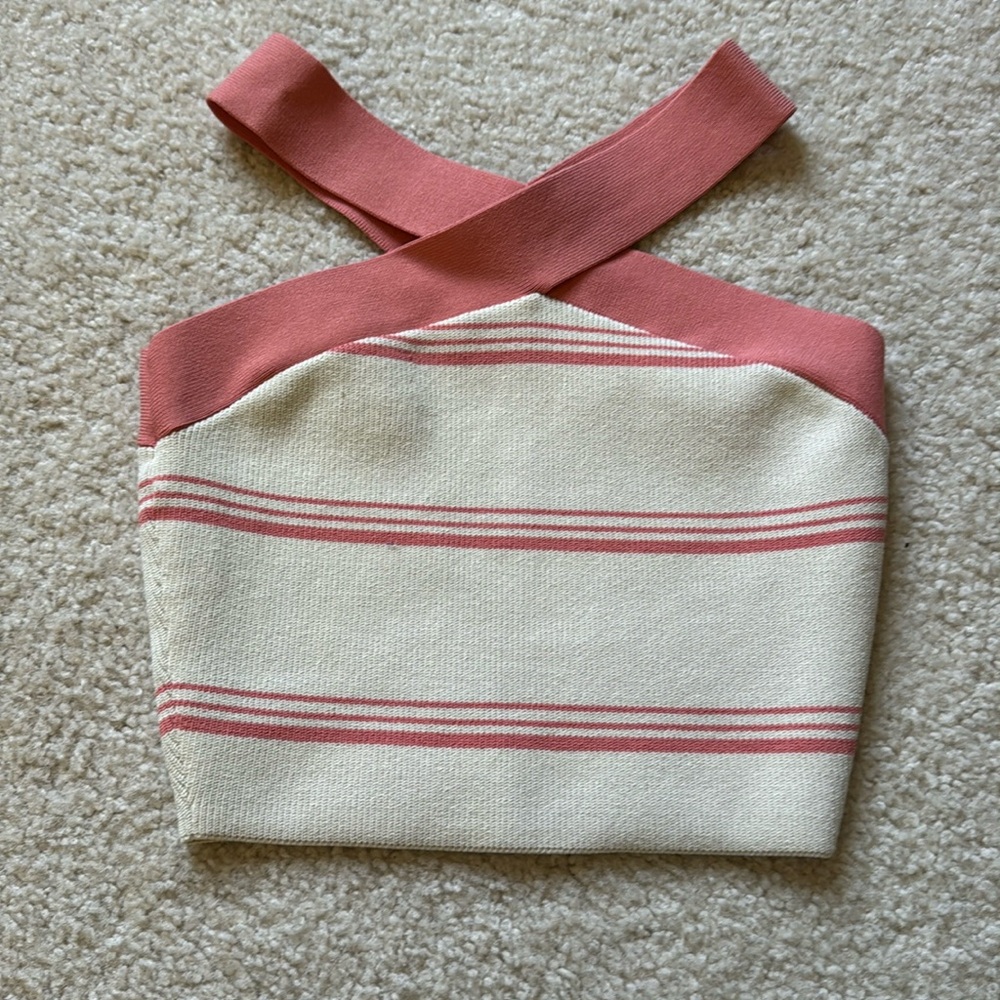 Aritzia Babaton crop cross-cross top